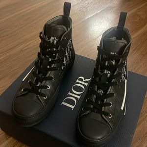 Christian Dior B23 High Top Sneaker Black Oblique Kim Jones size 42